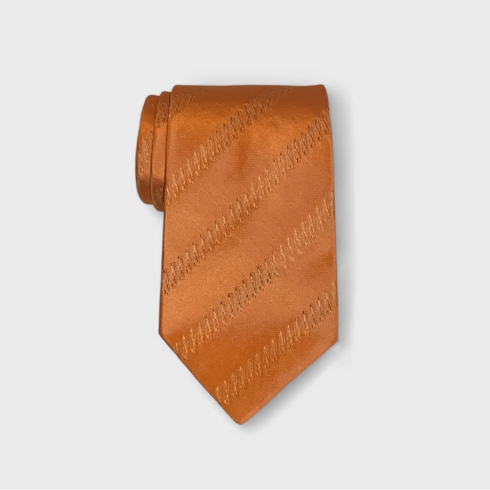 Vintage 90’s Loewe Iridescent Silk Tie In Orange Sherbert